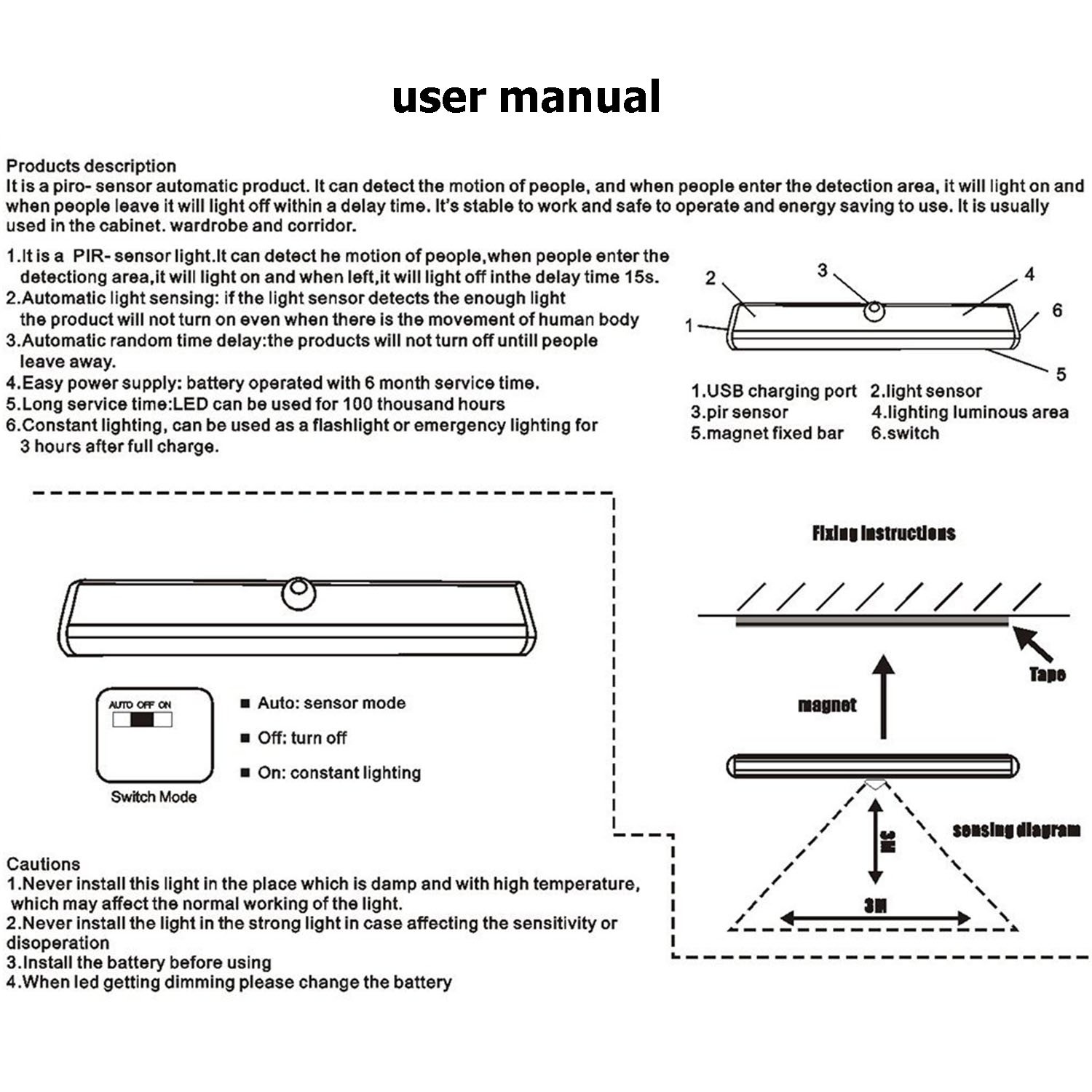2 PACK Rechargeable Motion Sensor Closet Light, Wireless Motion Sensor Light for Cabinet,Stairs,Storeroom,Wardrobe,Campers with Magnet Strip Stick on Anywhere