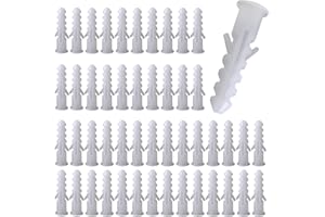 GKYZBB 50pcs M6x30mm White Plastic Expansion Tube Bolts Column Frame Fixings
