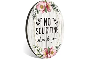 FTONENI No Soliciting Sign for House or Office, No Solicitors Sign for Front Door or Wall Decor, No Soliciting Signs for Indoor/Outdoor Home or Business Use, 4" x 5" (with Strong Adhesive Tape) - PMB021