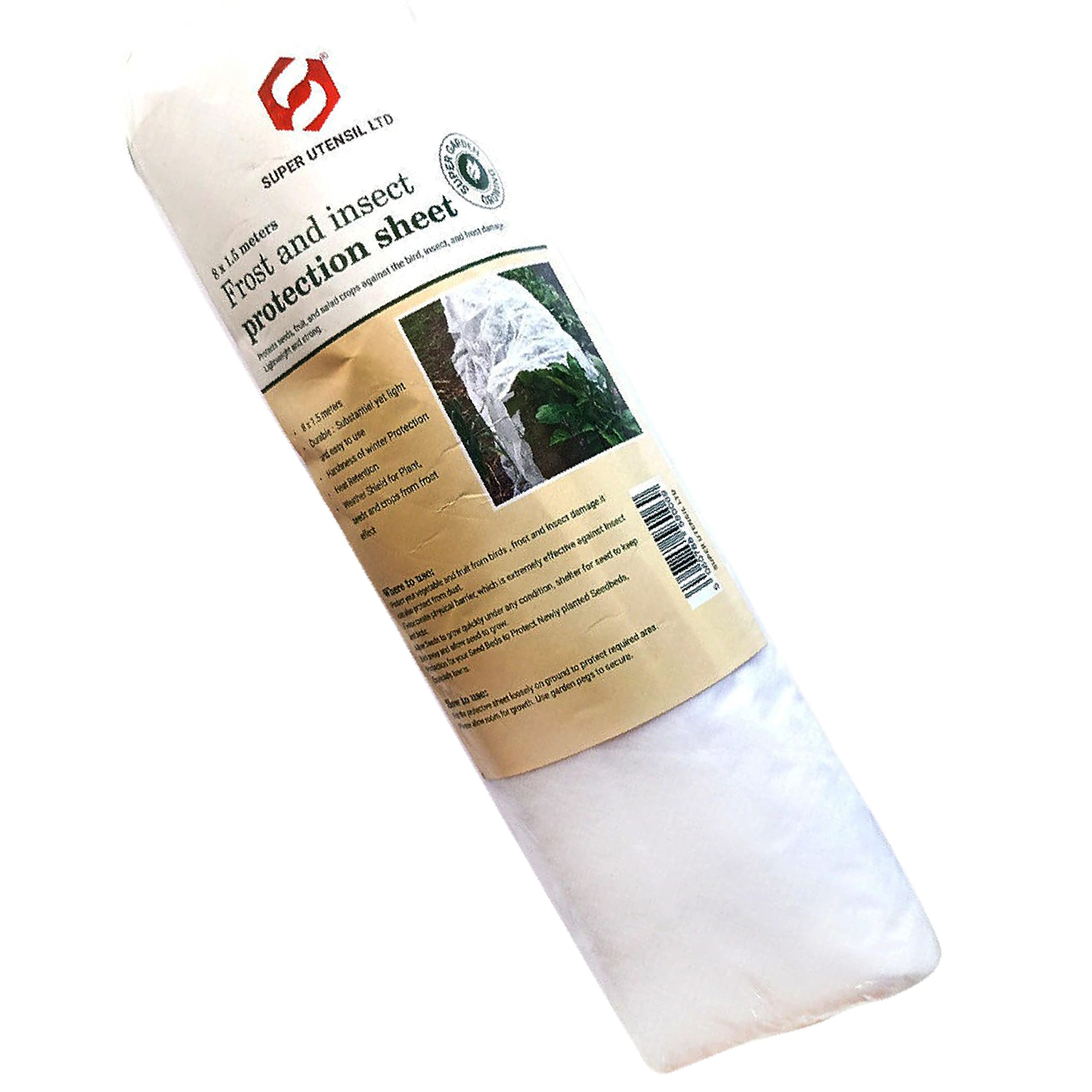 SUL Frost and Insect Protection Fleece 8 X 1.5m, Non-Woven Fabric Plant Blankets for Cold Weather, Garden Winterize Cover for Winter Frost Protection, Plant Cover from Birds and Insects