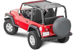 MasterTop Bikini Mesh Top Sunshade - Fits Jeep Wrangler TJ 1997-2006 - Jeep TJ Bikini Top Jeep TJ Sunshade Jeep TJ Mesh Top Jeep TJ Sun Shade Jeep TJ Top Bikini (Black 92-06 Full Top)