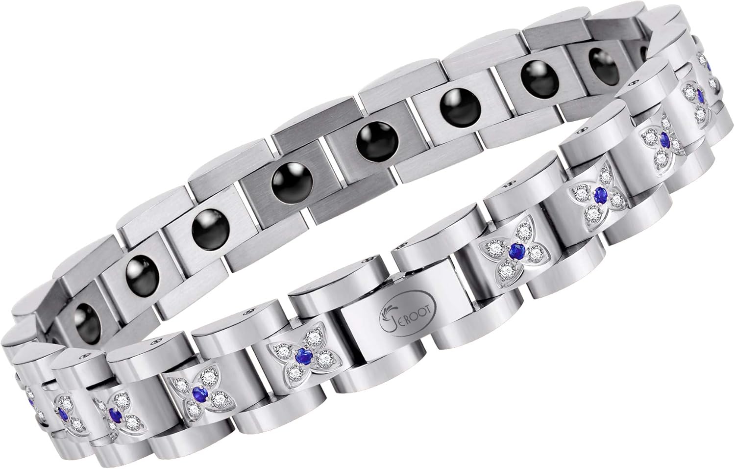 Magnetic Therapy Bracelet for Women Titanium Steel Health Pain Relief for Arthritis Wristband with Adjustable and Carpal Tunne（Rose Gold）: Health & Personal Care
