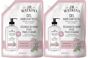 J.R. Watkins Gel Hand Soap Refill, Moisturizing Hand Wash, Formulated with Plant-Based Cleansers, Alcohol-Free, Cruelty-Free,