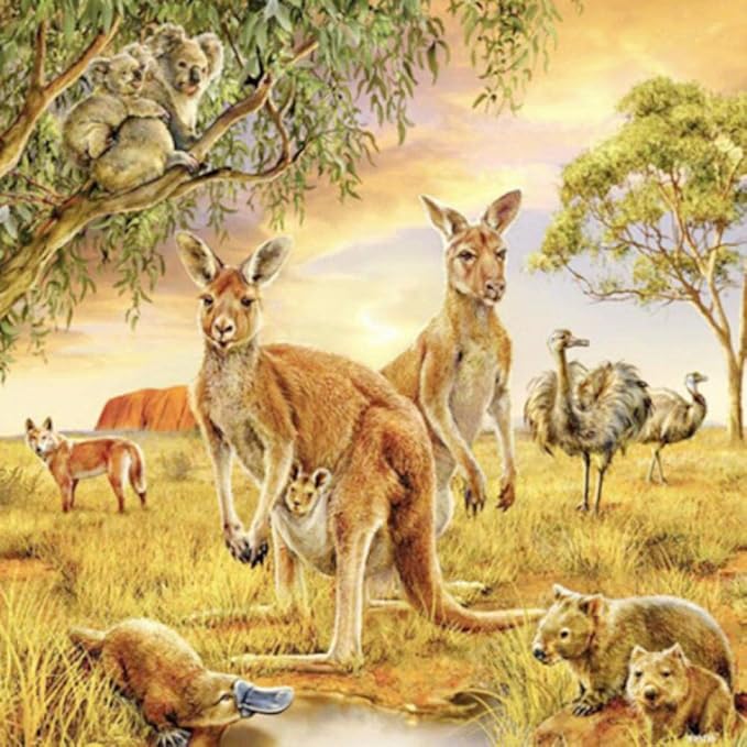 Jigsaw Puzzle 1000 Piece，Kangaroo Tribe,Adults Kids DIY Kits Classic
