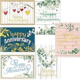 Fancy Land 12 Anniversary Cards with Envelopes Foil Anniversary Greeting Cards Business Office Wedding