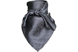 Wyoming Traders XL 42 Inch Jacquard Charcoal Wild Rag Silk Scarf