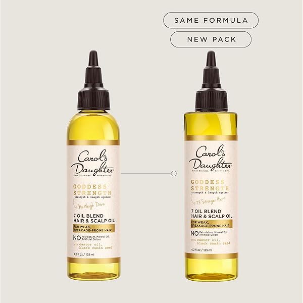 CAROL’S DAUGHTER GODDESS STRENGTH 7 OIL BLEND SCALP AND HAIR OIL FOR WAVES, COILS AND CURLS, HAIR TREATMENT WITH CASTOR OIL, 4.2 FL OZ