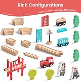 Tiny Land Wooden Train Set 39 Pieces Compatible with Major Brands view 3