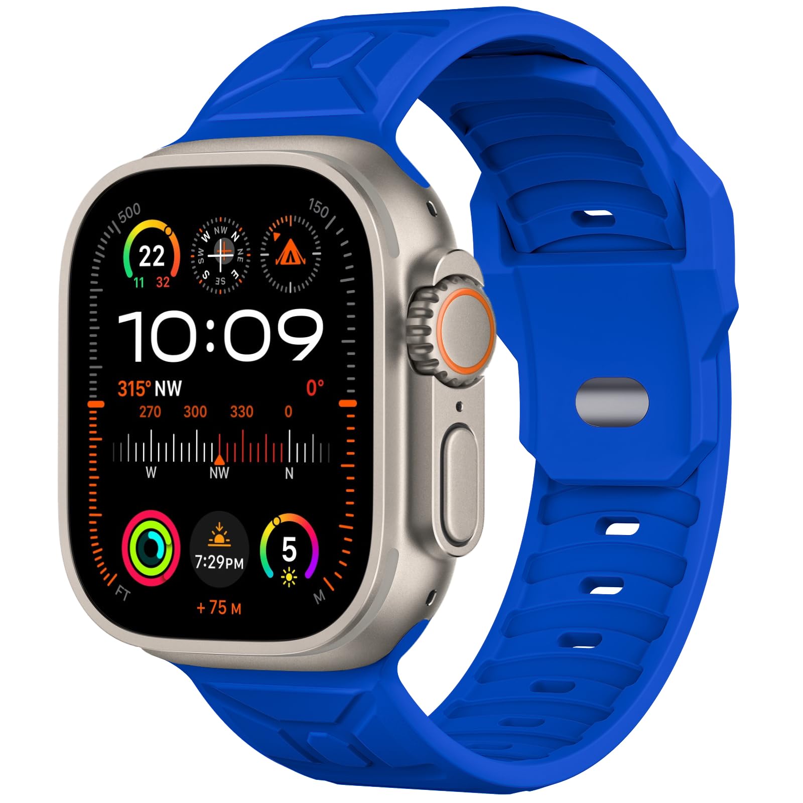 Tighesen Sport Bands Compatible with Apple Watch Ultra 3/2/1 49mm, Series 11/10 46mm, 9/8/7 45mm, SE/6/5/4 44mm, 3/2/1 42mm for Men Women Silicone iWatch Band (49/46/45/44mm, Klein Blue)
