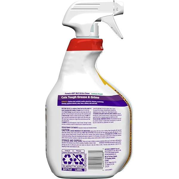 FORMULA 409 MULTI-SURFACE CLEANER, SPRAY BOTTLE, LEMON, 32 OUNCES (PACKAGING MAY VARY)