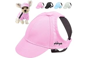 PINKTIE Dog Hats for Small Medium Dogs, Hats for Dogs, Pet Hat Dog Sun Hat, Dog Hat with Ear Holes Dog Baseball Cap, Adjustable Breathable Design UV Puppy Hat Protection Outdoor All Season (Small, Pink)