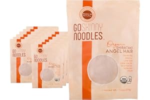 GoSkinny Noodles Angel Hair (12 Pack), Organic Shirataki & Konjac, Low Carb, Low Calorie, Gluten Free, Vegan, Keto, Paleo, Ready in Minutes, Skinny Noodles, 7.05 oz