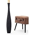 Leewadee Large Floor Vase – Handmade Flower Holder Made of Wood, Sophisticated Vessel for Decorative Branches and Dried Flowers, 34 inches, Black