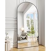 Koonmi 30"x71" Arched Full Length Mirror, Black Large Floor Mirror with Aluminum Alloy Frame Standing Hanging or Leaning Wall-Mounted Full Body Mirror for Living Room and Bedroom