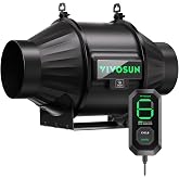 VIVOSUN T4 4" Inline Fan &amp;Cycle Mode Speed Controller, 210 CFM Aerozesh Fan | 3 Cycle Modes, Grow Tent Kit Ventilation Fan, EC Motor, Programmable Exhaust Fan for Heating Cooling Booster, Hydroponics