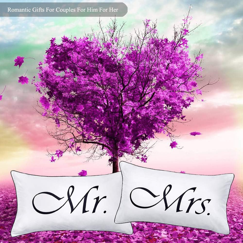 DasyFly Mr and Mrs Pillow Cases,His and Hers Couples Pillowcases - Image 4