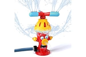 Phobby Hydrant Sprinkler for Kids Outdoor Play, Water Spray Sprinkler with Rotating Nozzle, Summer Water Toy Gift for Toddlers Backyard Lawn Outside Water Game