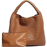 Geelyda Woven Tote Bag for Women with Purse, Fashion Shoulder Hobo Underarm Bags, Large Woven Handmade Work Commuter Day Bags