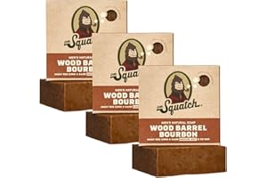 Dr. Squatch Natural Bar Soap for Men - Cold Process Soap with No Harsh Chemicals - Wood Barrel Bourbon (5 oz, 3-Pack)