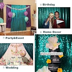 Eternal Beauty Teal Sequin Backdrop, 5x7 Ft Glitter