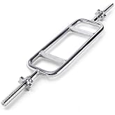 Marcy Threaded Solid Chrome Triceps Bar for Weightlifting and Bodybuilding IRBB-34T