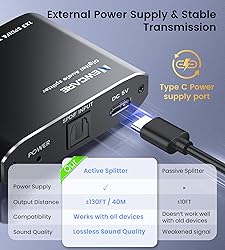 NEWCARE Optical Audio Splitter 1 in 3 Out,SPDIF