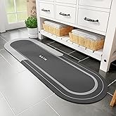 MontVoo Bath Mat Runner - Long Non Slip Absorbent Quick Dry Thin Bath Rug for Bathroom Floor Mat - Rubber Backed - Stain Resistant - Easy Care - Darkgrey 17"x59"