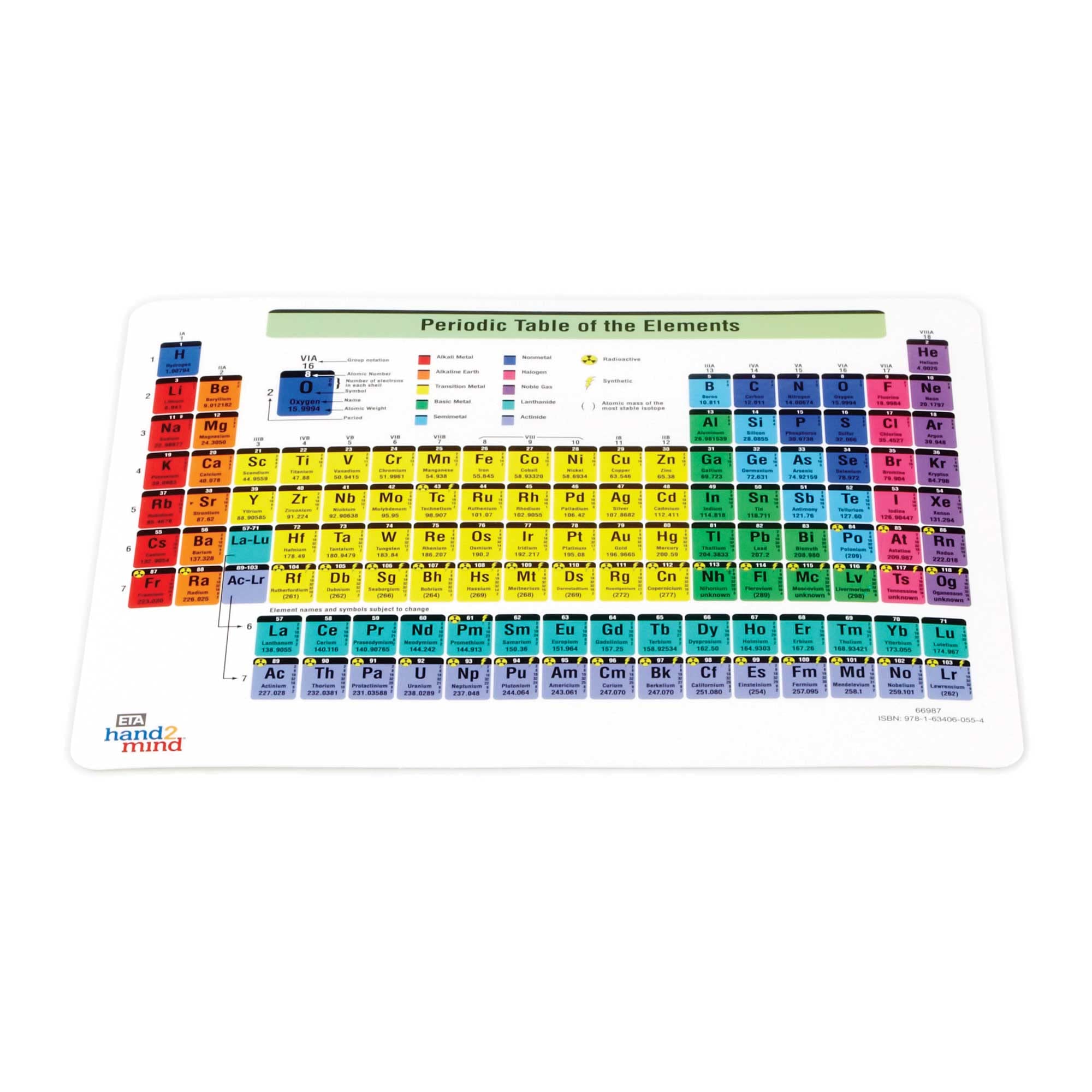 hand2mind Connecting Color Tiles Periodic Table For Kids Ages 10-13, Learn About Elements And Chemistry At Home, 163 Tiles Including Chart