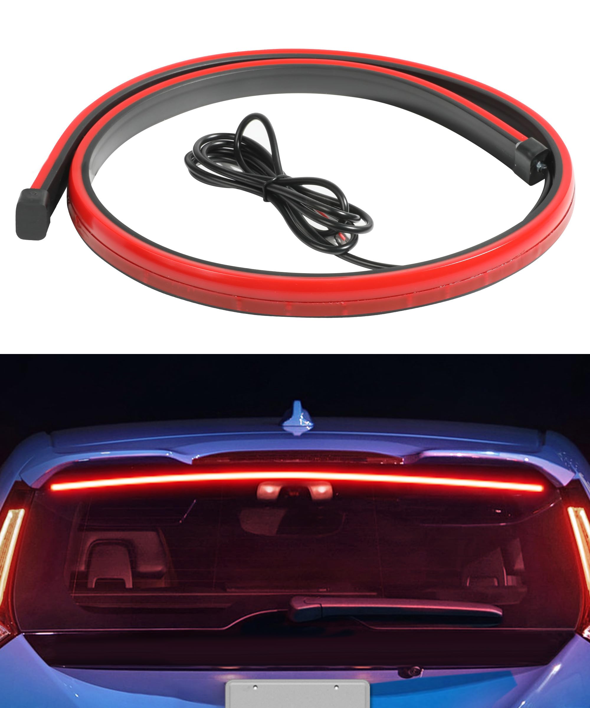Photo 1 of RACOONA 35 inch 3rd Brake LED DC12V Flexible High Mount Stop Light, Universal Red Truck SUV RV Brake Light Strip