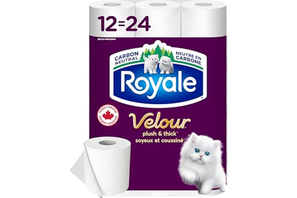 Royale Velour Toilet Paper, 12 Equal 24 Rolls, 142 Bathroom Tissues per roll