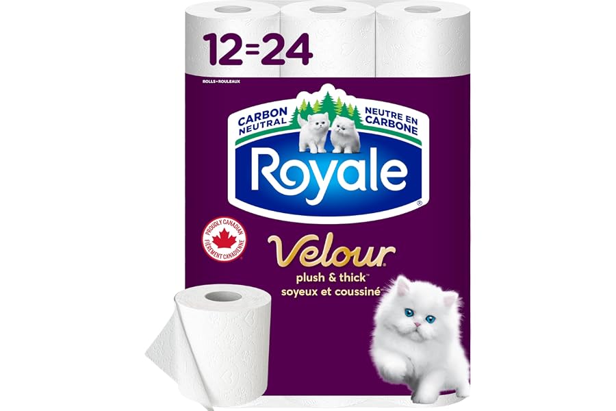 Royale Velour Toilet Paper, 12 Equal 24 Rolls, 142 Bathroom Tissues per roll