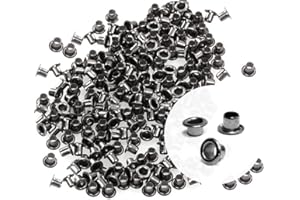 CRAFTMEMORE 1/8 Inch ID Grommets Eyelets 3MM Hole Self Backing Eyelet for Bead Cores, Clothes, Leather, Canvas 200pcs (Gunmetal)
