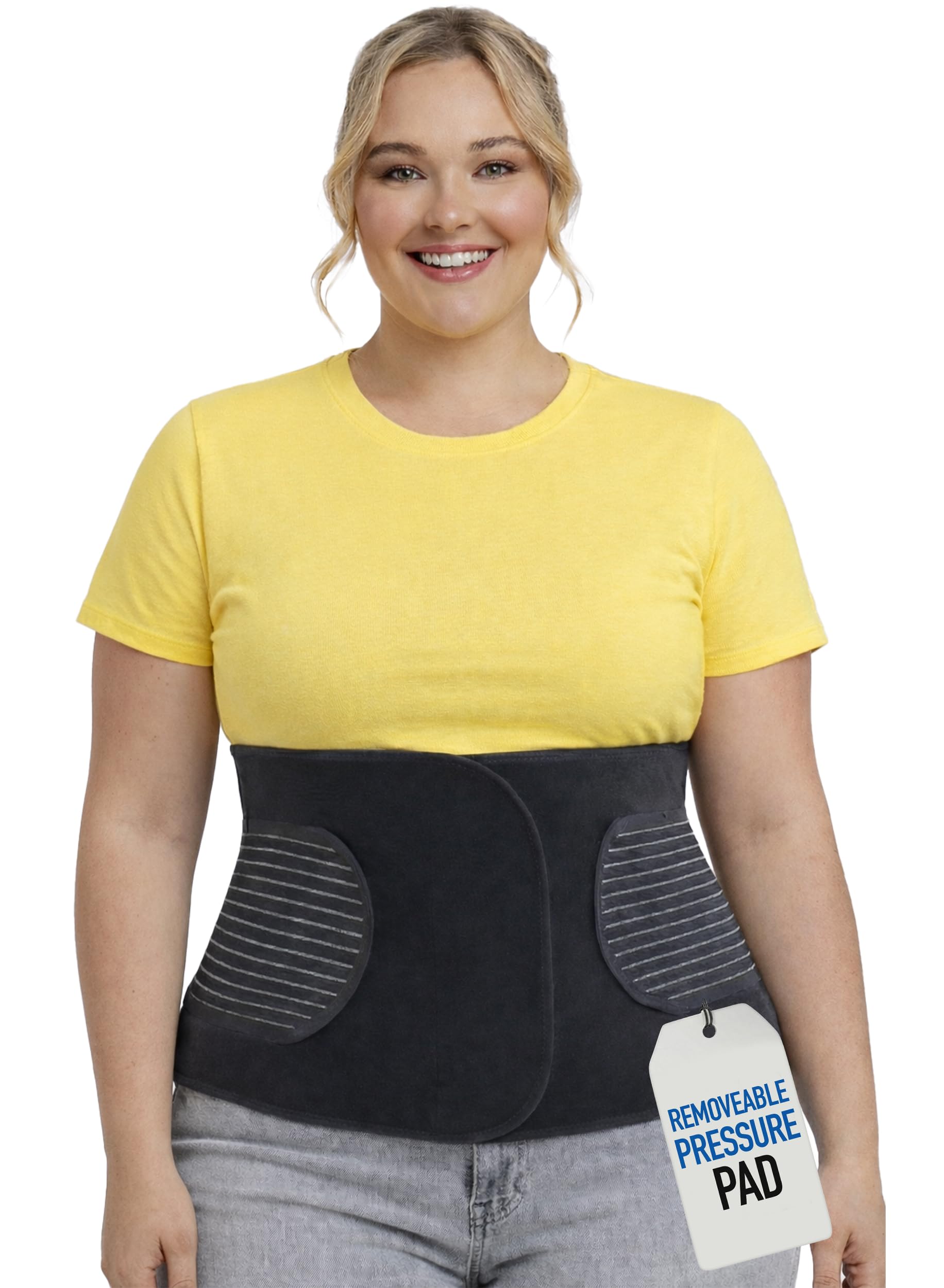 Hernia Belt for Men or Women | Postpartum Belly Band & Wrap | C Section Belly Abdominal Binder | Post Surgery & Pregnancy Tummy Tuck | Hysterectomy, Umbilical Inguinal Hernia | (L-XL)