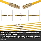 WeaShaemgLi 33ft Fiberglass Fish Tape Electrical Cable Puller Rod Kit w/ view 2