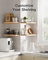 Pipishell Floating Shelves 40cm Paulownia Wood Set of 4 Light Brown view 6