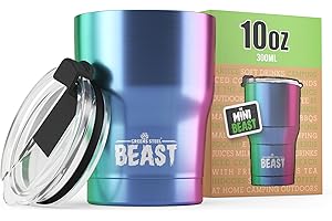 Beast 10 oz Tumbler Stainless Steel Vacuum Insulated Coffee Ice Cup Double Wall Travel Flask (Rainbow)