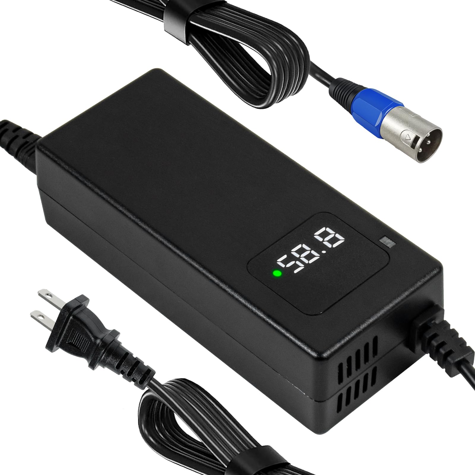 Photo 1 of Yzpower 52v hium Battery Charger with Display and Built-in Fan,58.8v 2A Power Charger Adapter for 14s 48v 52v Li-ion Battery Pack 3 Pin Male XLR Connector