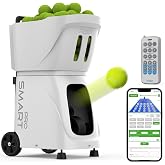 PUSUN PT-SMARTPro Tennis Ball Machine - Professional Auto Ball Server with App for Apple Watch Control, 20 Landing Points &amp; Variable Speed, Tennis Trainer with Multi-Angle System (4-6H Runtime)