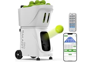 PT-Smart PRO Tennis Ball Machine with Remote Control | Automatic Tennis Ball Launcher 12-75MPH | Tennis Training Equipment wi