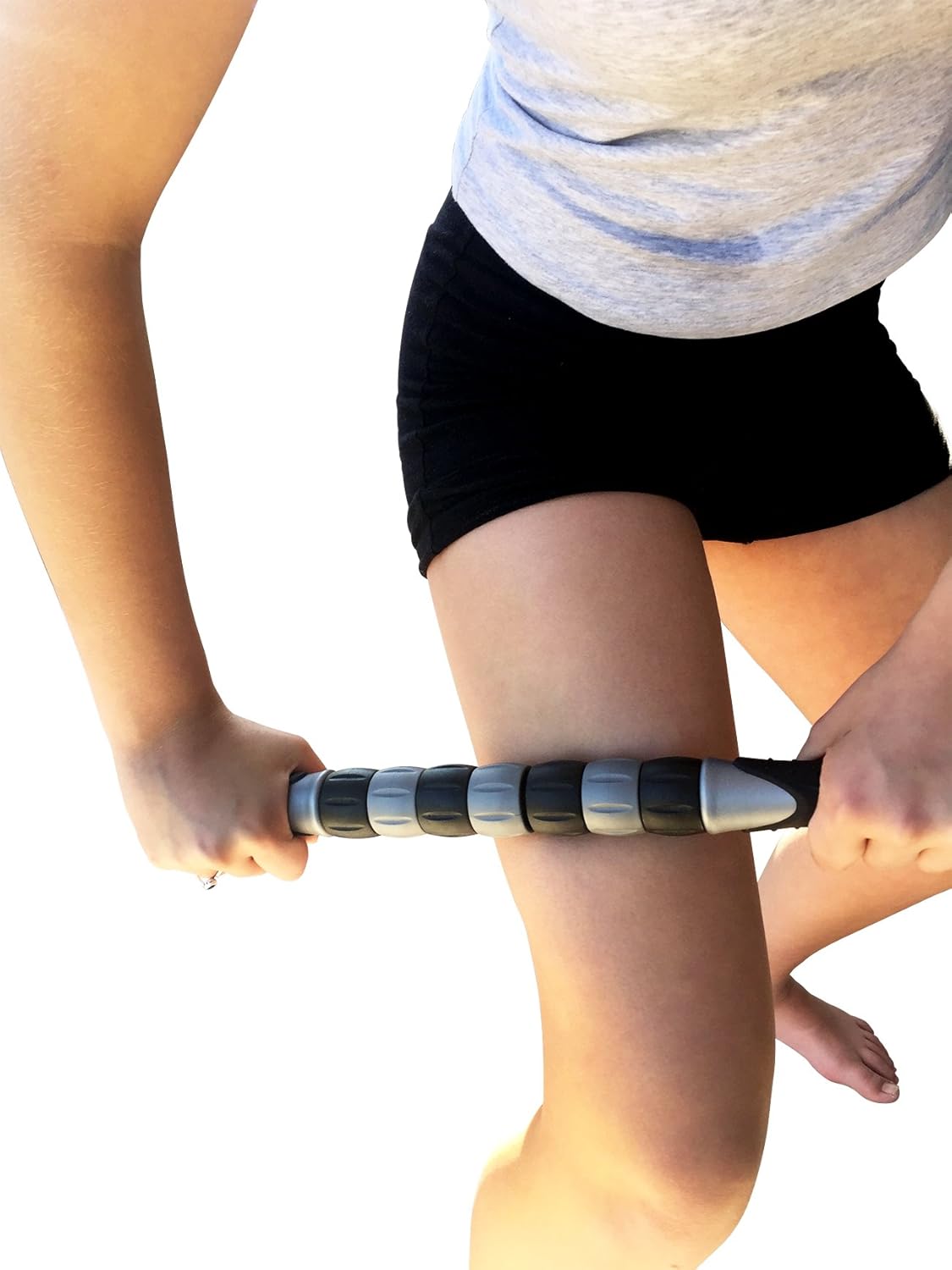 Elite Massage Roller Stick Targets Sore, Tight Leg Muscles to Prevent Cramps and Release Tension. It's Sturdy, Lightweight, Smooth Rolling and Thankfully This Lifesaver has Comfortable Handles.Silver: Sports & Outdoors