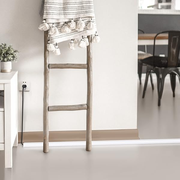 CORD COVER FLOOR 6FT WHITE, PVC FLOOR CABLE COVER, CORD HIDER FLOOR CORD PROTECTOR PREVENT CABLE TRIPS & PROTECT WIRES, FLOOR CABLE MANAGEMENT HIDE CORDS ON FLOOR, CORD CAVITY -W0.47 X H0.28