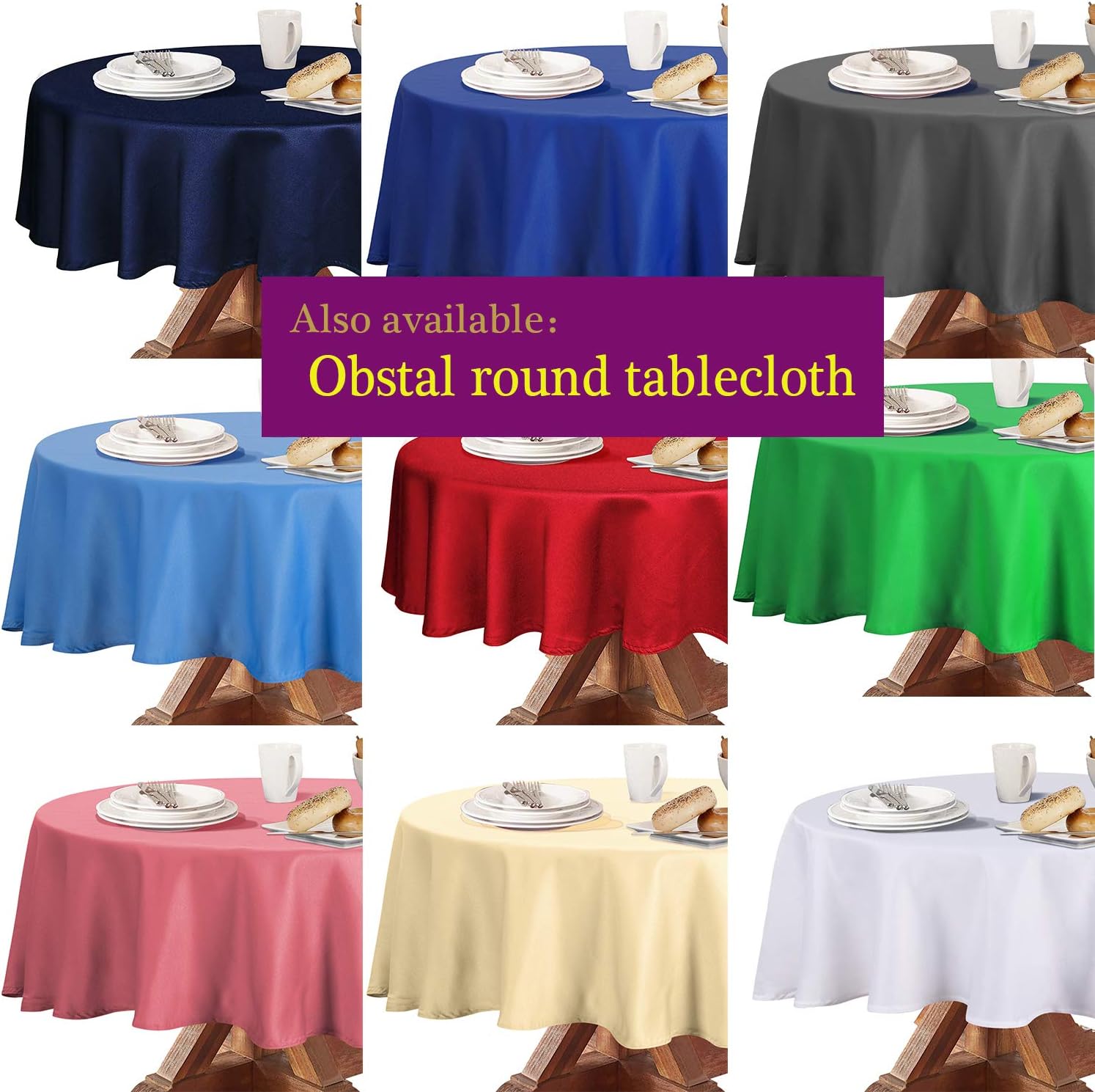 Obstal Rectangle Table Cloth, Oil-Proof Spill-Proof and Water Resistance Microfiber Tablecloth, Decorative Fabric Table Cover for Outdoor and Indoor Use (Navy Blue, 60 x 120 Inch): Home & Kitchen