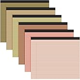 Lincia 6 Pcs 11" x 9.5" Legal Pads College Ruled Notepad Landscape Notebook Horizontal Lined Notebook 80 Gsm Assorted Colors Paper Pastel Writing Pads for School Office, 40 Sheet (Stylish Color)