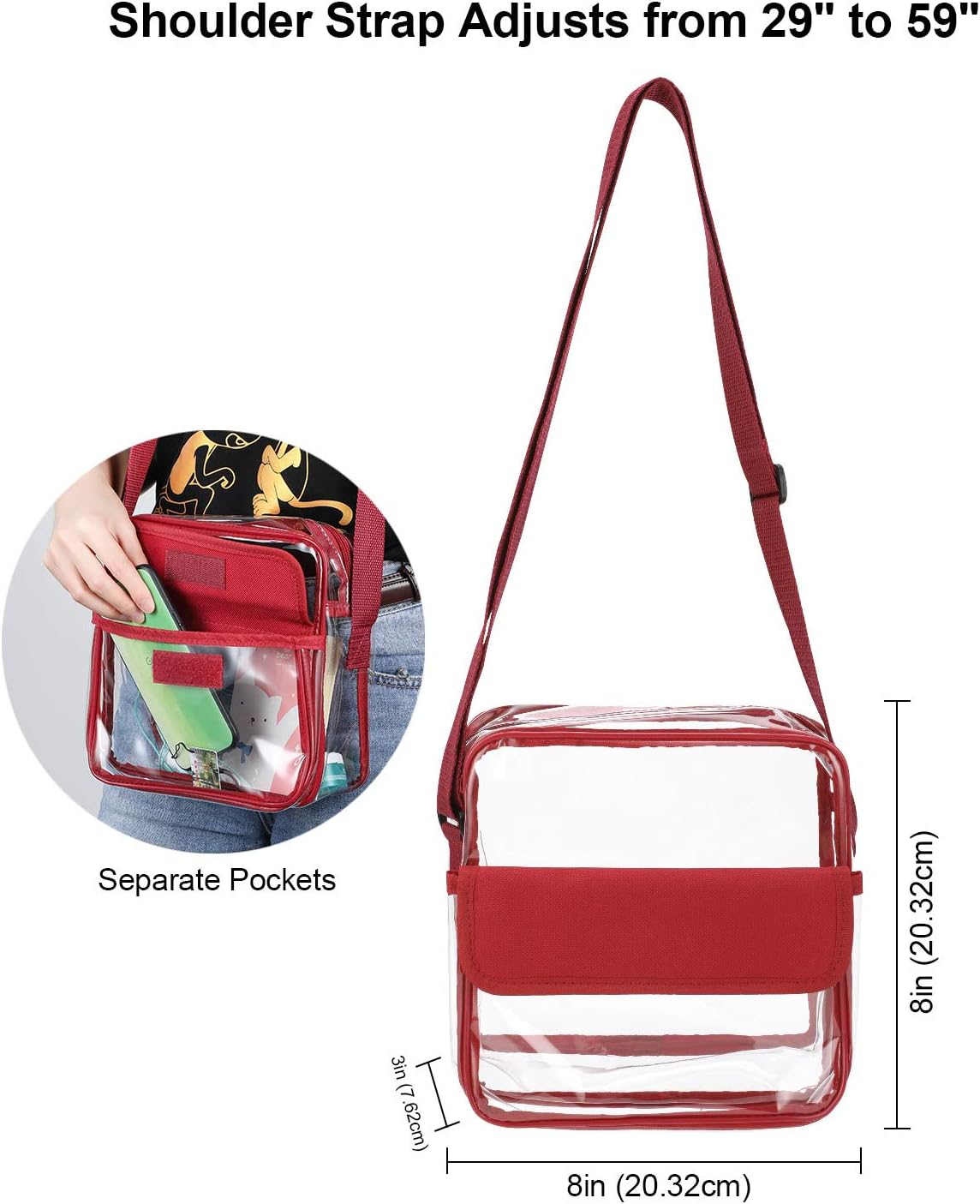 QKURT Clear Crossbody Messenger Shoulder Bag with Adjustable Strap - Image 4