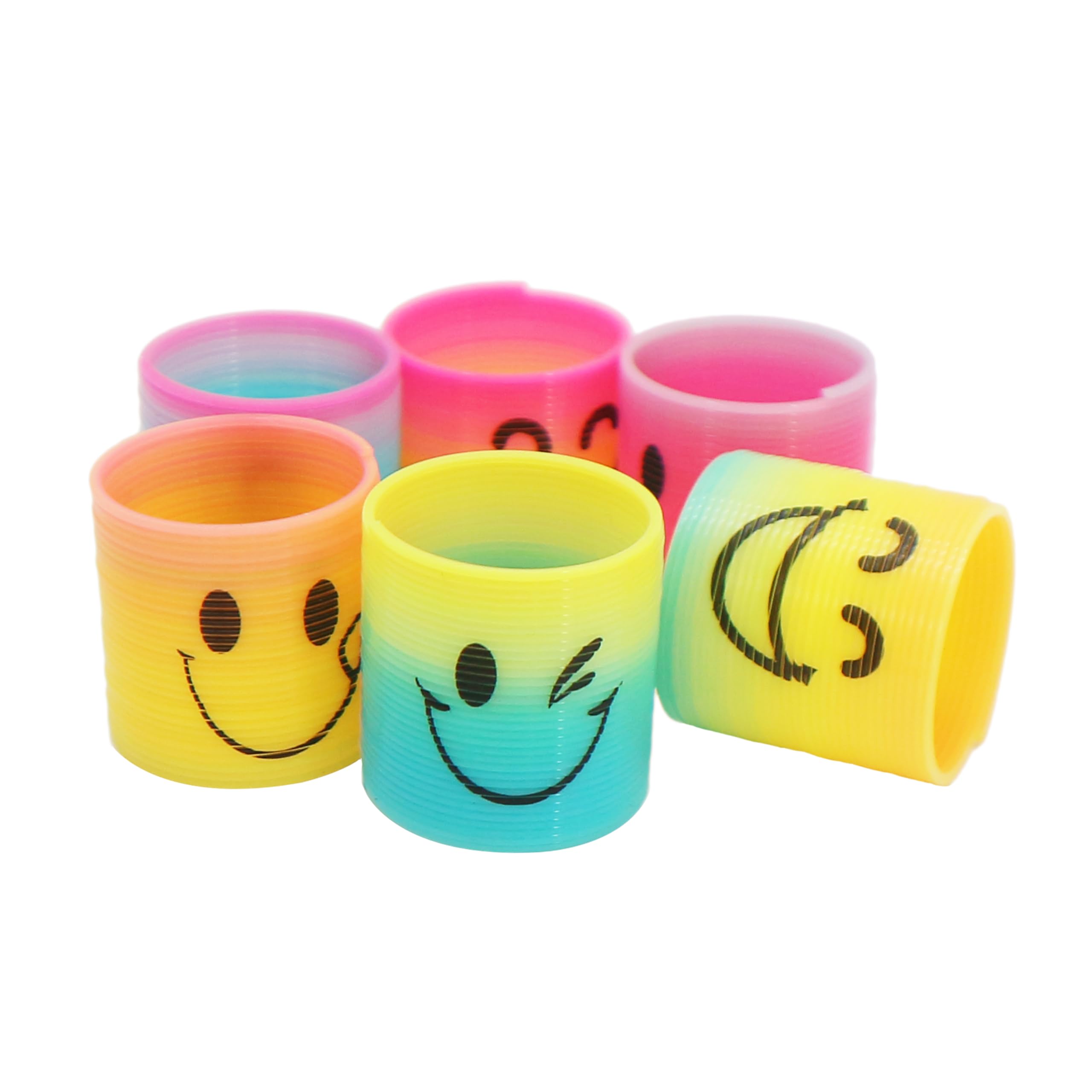 SJMR 30 Pack Rainbow Spring Fidget Mini Smile Toys – Party Bag Fillers, Pinata Party Favors for Kids, Boys & Girls
