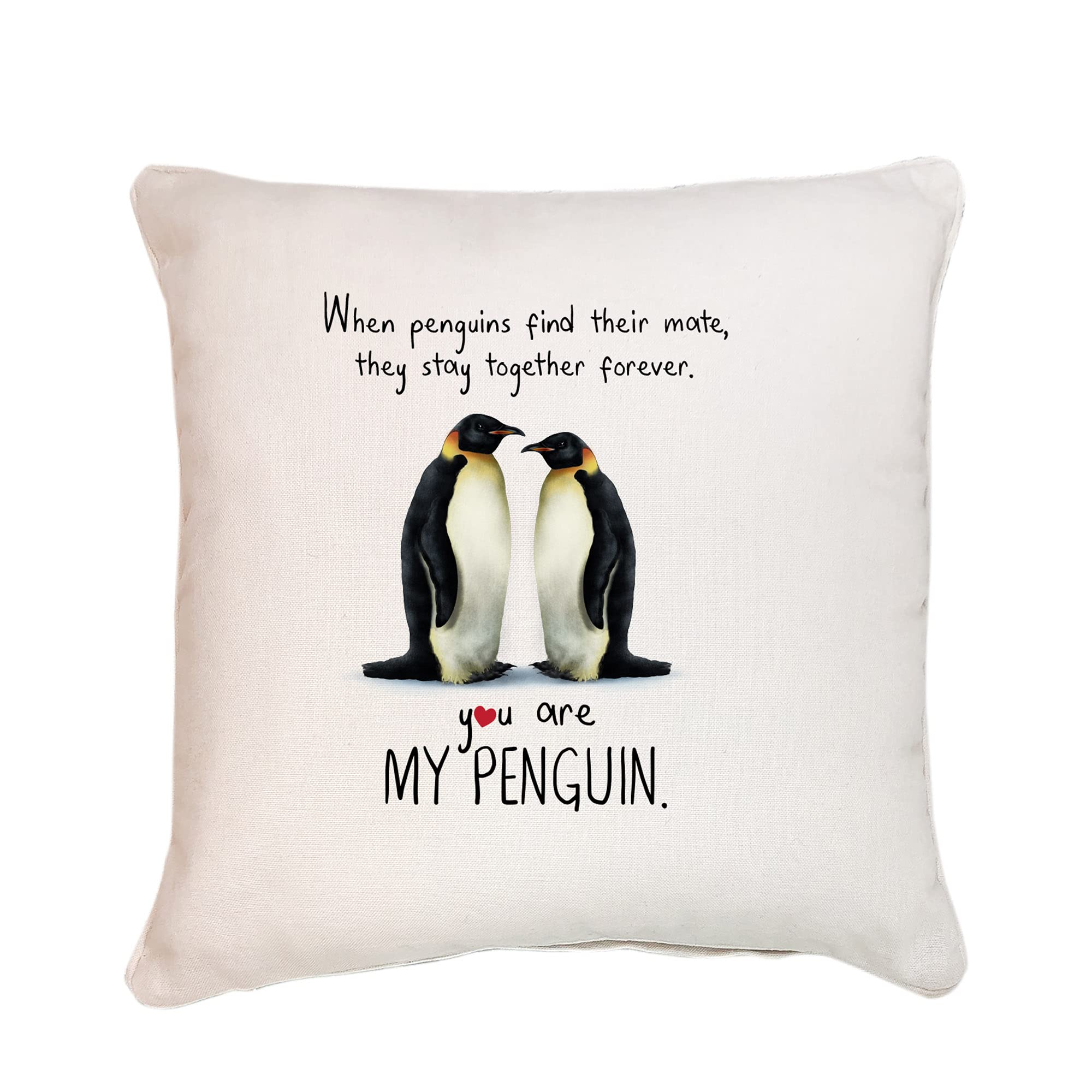 Pomchick Couple Penguin Cushion Cover You Are My Penguin 40x40CM Gift For Her Him Boyfriend Girlfriend Wife Husband Valentine's Day Christmas Birthday Home Bedroom Sofa Present Pillow Case
