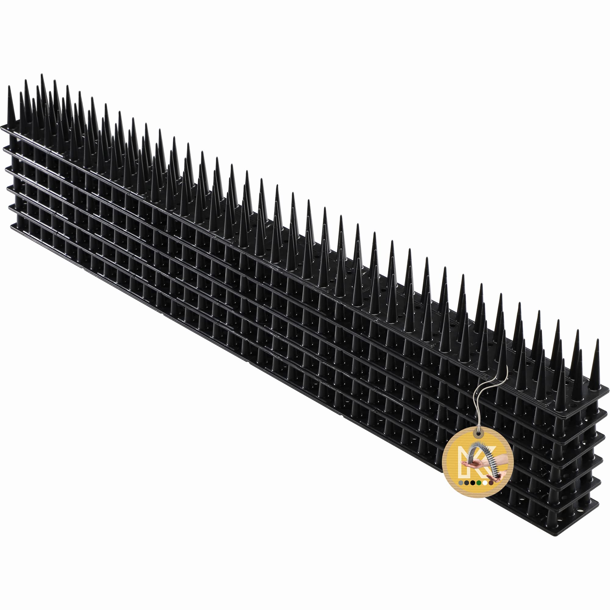 KADAX Plastic Spikes, 52 x 4.5 x 3.5 cm, Wall Spikes, Fence Spikes, Bird Spikes, Bird Repellent, Pigeon Repellent, Deterrent for Birds, Cats, Anti Climb Spikes (6, Black)