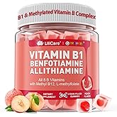Vitamin B1 & Methylated Vitamin B Complex Gummies - All B Vitamins, Benfotiamine, Thiamine & Inositol, Methylated B1 B2 B6 Multivitamins, L-methylfolate, Methyl B12 for Nerve Cognition Energy, 60 Cts