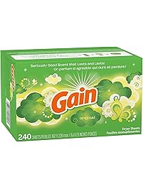 Gain Dryer Sheets, Original, 240 Count (Packaging May Vary)