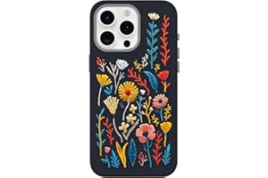 OtterBox iPhone 15 Pro Max Symmetry Series Cactus Leather Embroidery for MagSafe - Enchanted Garden Blue